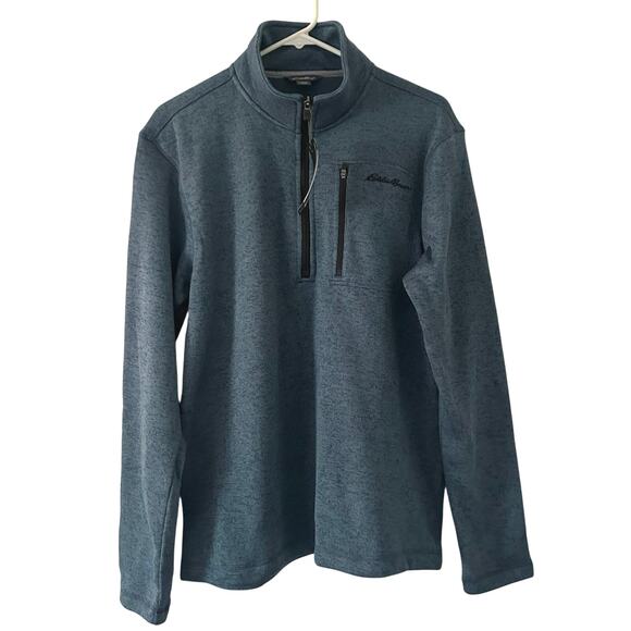 Eddie Bauer Sweater Fleece 1/4 Zip Mock Neck Classic Fit Pullover M Medium New - Picture 1 of 7